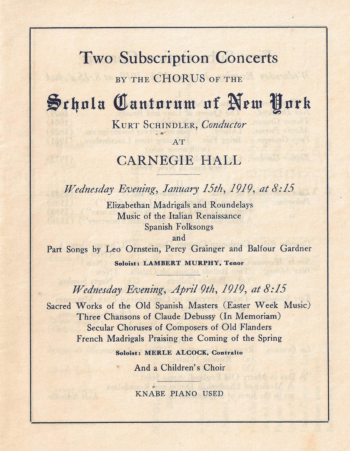 programa scola cantorum nova york