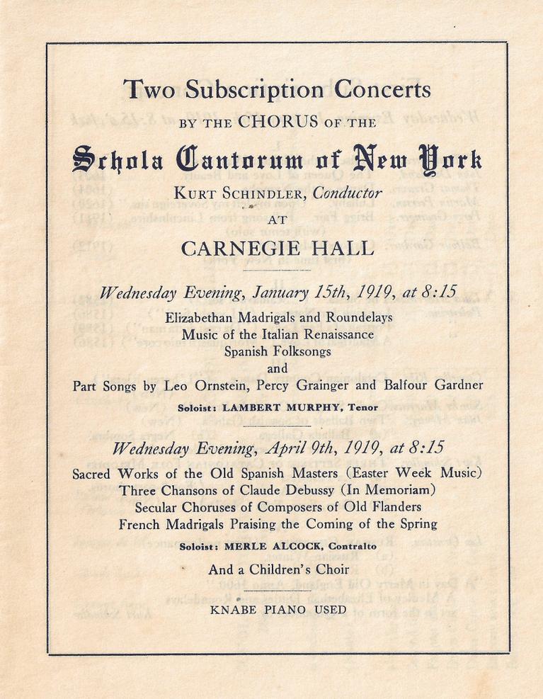 programa scola cantorum nova york