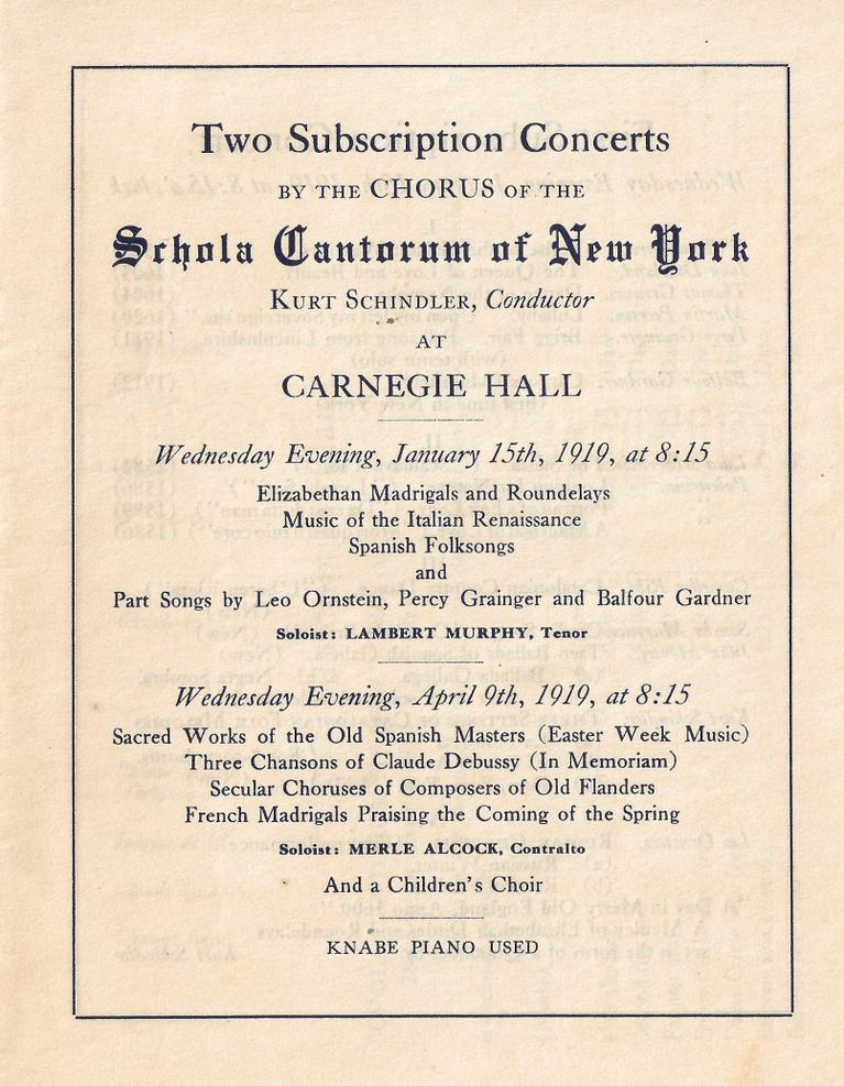 programa scola cantorum nova york