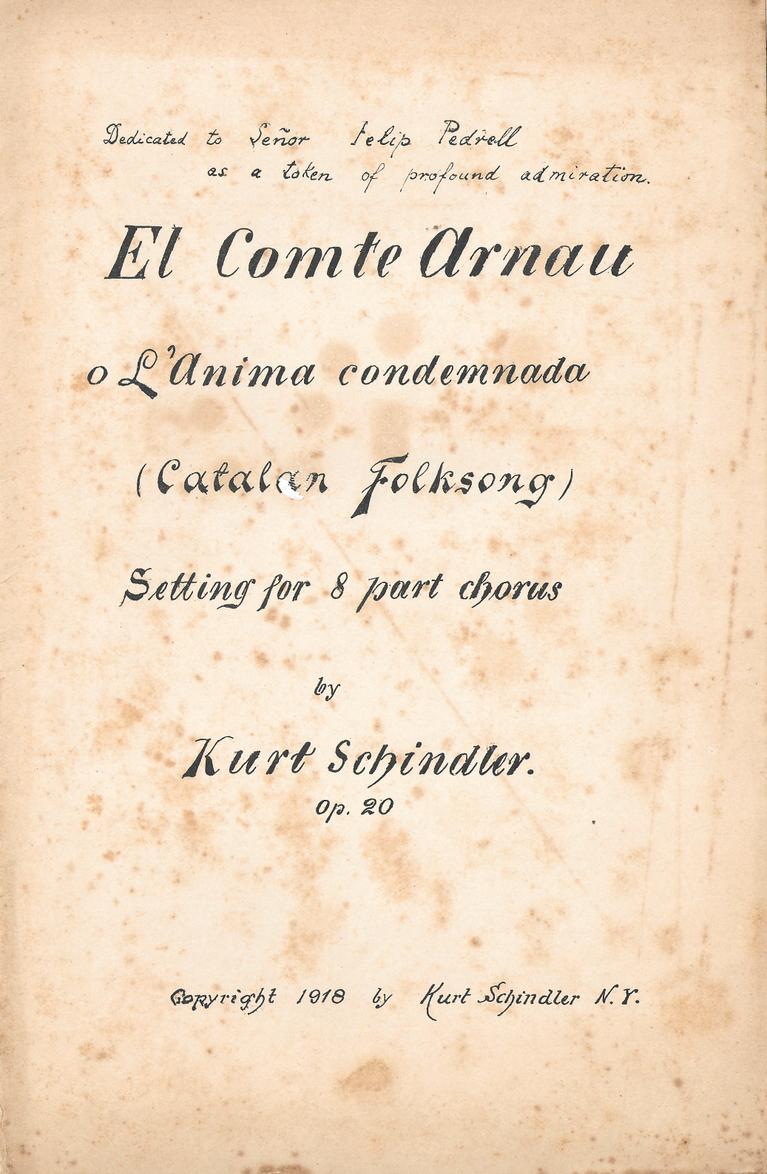 comte arnau, edicio kurt schindler